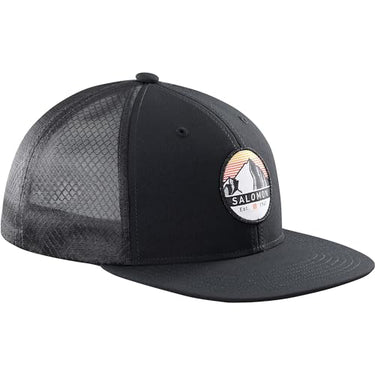 Salomon Trucker Unisex Flache Kappe Trail Running Wandern MTB Lauf, Auffällig und vielseitig, Mit Recyclingmaterial, Atmungsaktiver Komfort, Schwarz, S/ im Sale
